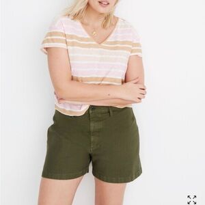 Madewell women’s ‘Emmett’ green shorts casual spring cotton classic comfy sz 30